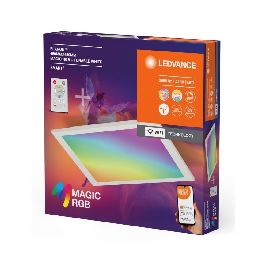 Ledvance - LED loftlampe m. RGBW-farver dæmpbar SMART+ MAGIC LED/24W/230V 2700-6500K Wi-Fi + fjernbetjening