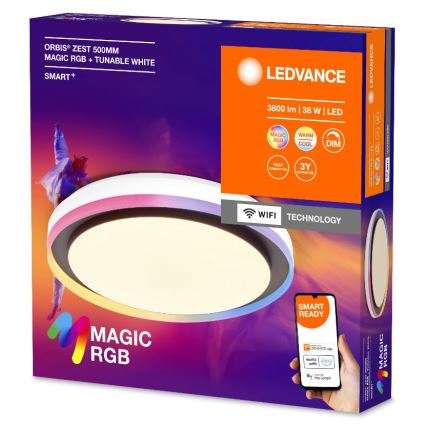 Ledvance - LED loftlampe m. RGBW-farver dæmpbar SMART+ MAGIC LED/38W/230V 2700-6500K Wi-Fi