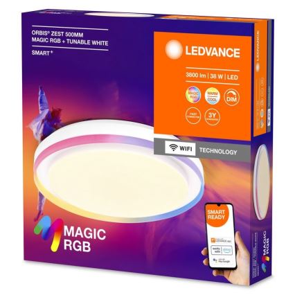 Ledvance - LED loftlampe m. RGBW-farver dæmpbar SMART+ MAGIC LED/38W/230V  2700-6500K Wi-Fi