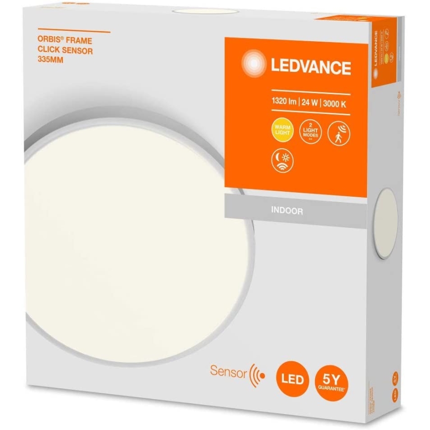 Ledvance - LED loftlampe med sensor ORBIS LED/24W/230V 3000K