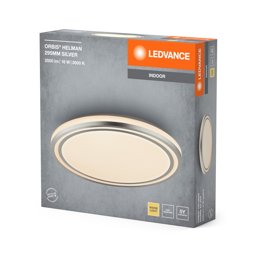 Ledvance - LED loftlampe ORBIS HELMAN LED/16W/230V diameter 29,5 cm sølvfarvet