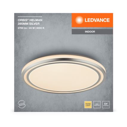 Ledvance - LED loftlampe ORBIS HELMAN LED/24W/230V diameter 39 cm sølvfarvet