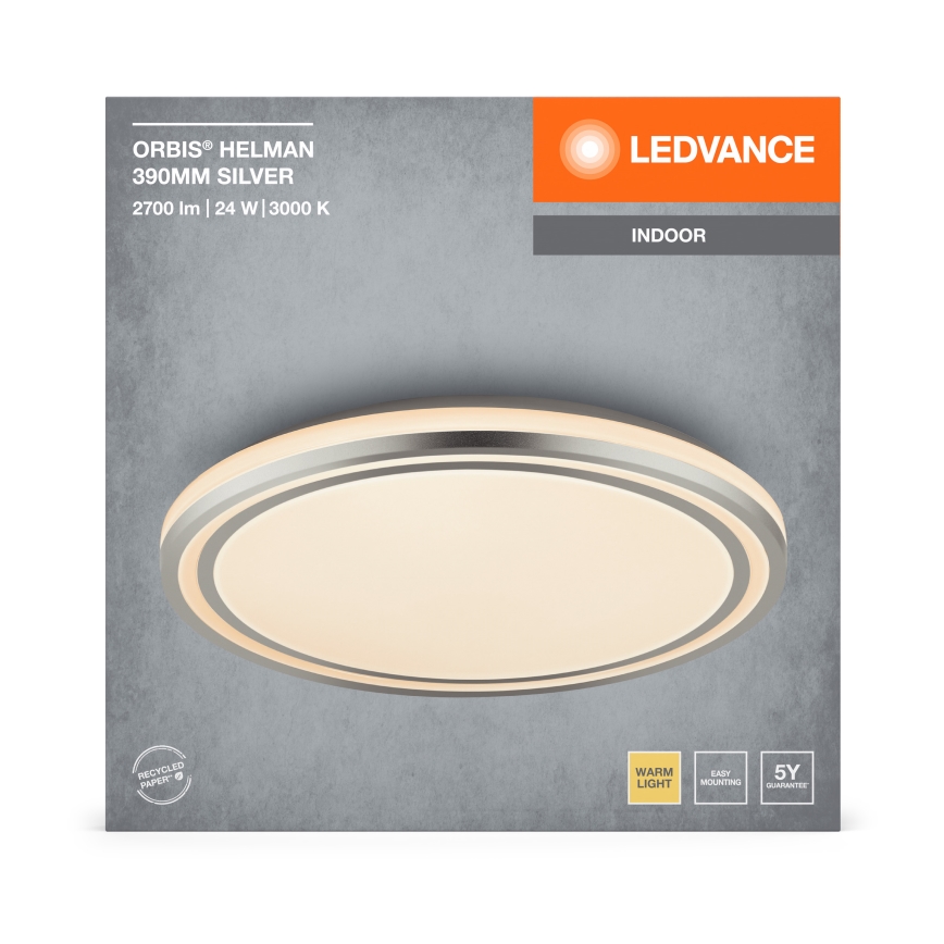 Ledvance - LED loftlampe ORBIS HELMAN LED/24W/230V diameter 39 cm sølvfarvet