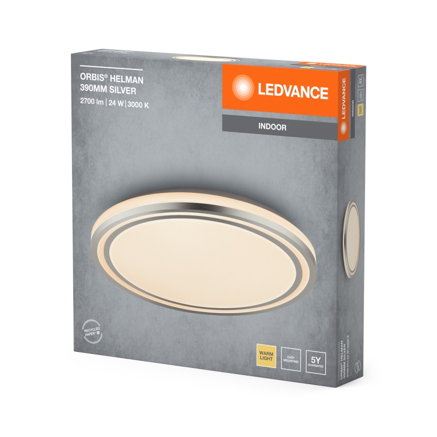 Ledvance - LED loftlampe ORBIS HELMAN LED/24W/230V diameter 39 cm sølvfarvet