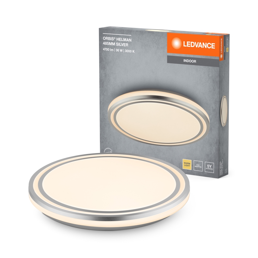 Ledvance - LED loftlampe ORBIS HELMAN LED/36W/230V diameter 48,5 cm sølvfarvet
