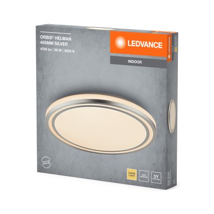Ledvance - LED loftlampe ORBIS HELMAN LED/36W/230V diameter 48,5 cm sølvfarvet