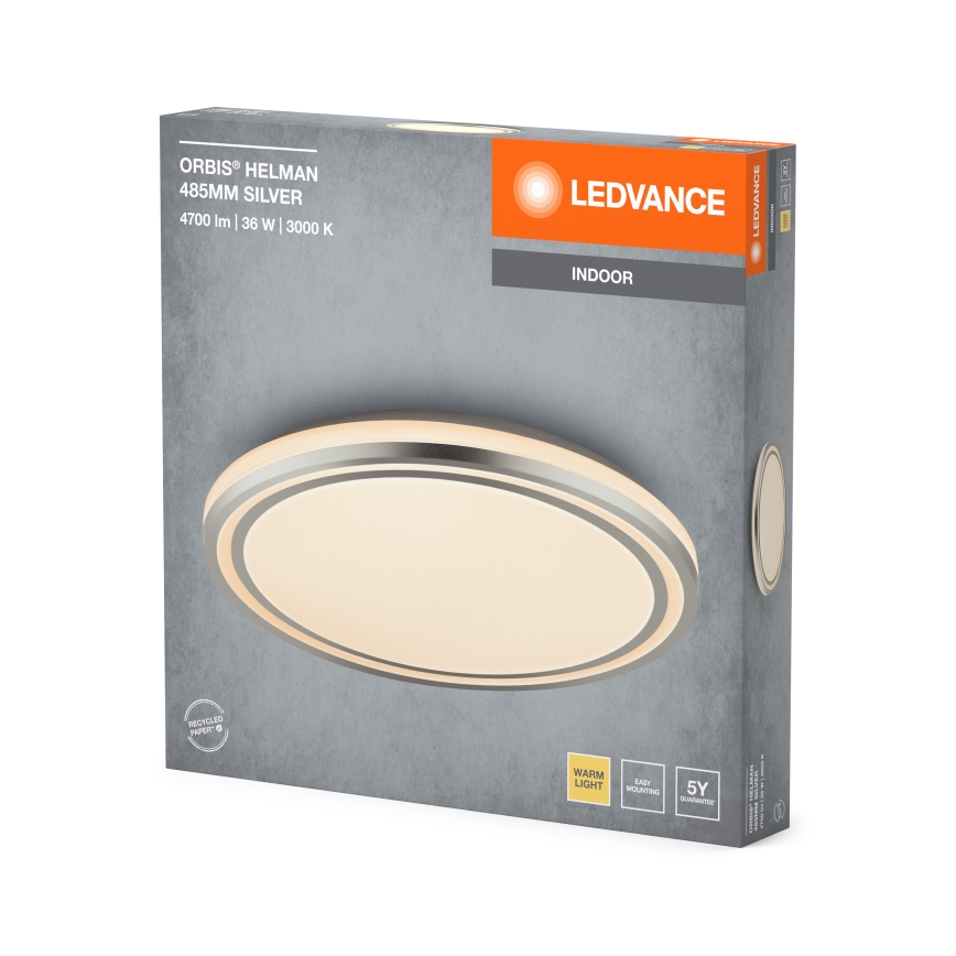 Ledvance - LED loftlampe ORBIS HELMAN LED/36W/230V diameter 48,5 cm sølvfarvet