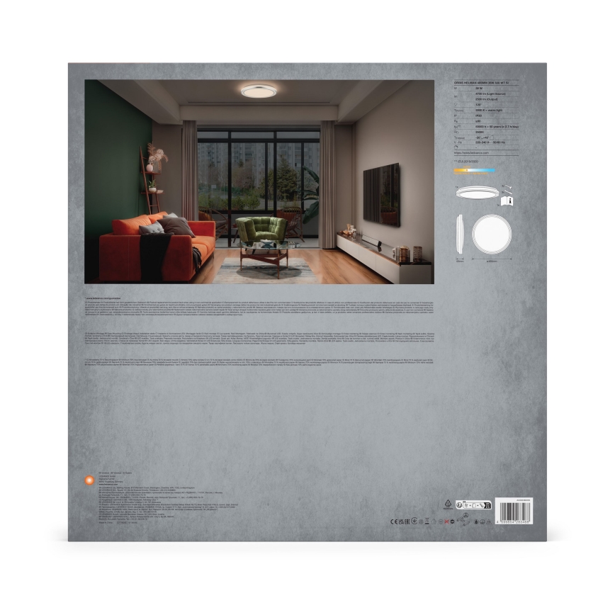 Ledvance - LED loftlampe ORBIS HELMAN LED/36W/230V diameter 48,5 cm sølvfarvet