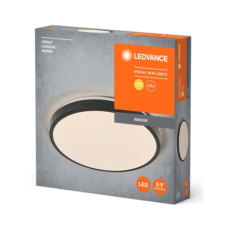 Ledvance - LED loftlampe ORBIS LONDON LED/36W/230V sort