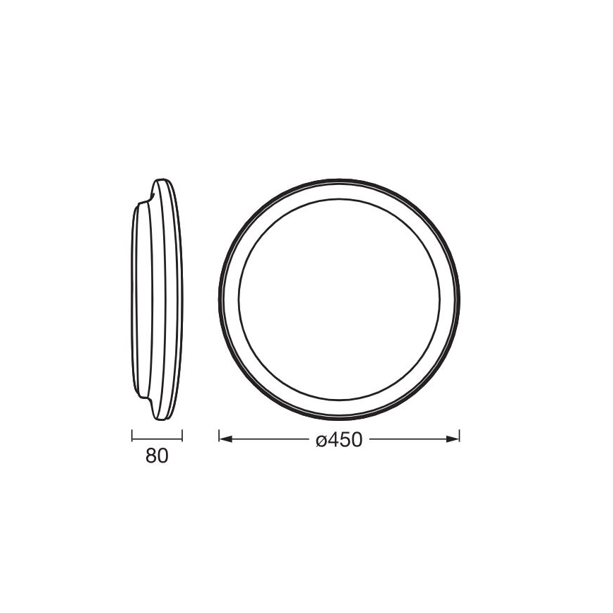 Ledvance - LED loftlampe ORBIS PEDERSON LED/24W/230V diameter 45 cm sort