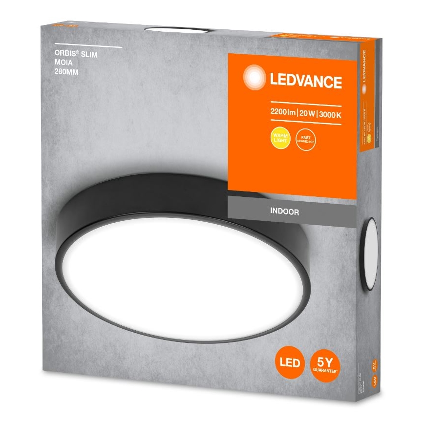 Ledvance - LED loftlampe ORBIS SLIM LED/20W/230V sort