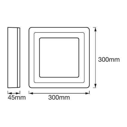 Ledvance - LED loftlampe SQUARE LED/18W/230V