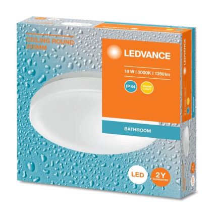 Ledvance - LED loftlampe til badeværelse CEILING ROUND LED/18W/230V 3000K IP44