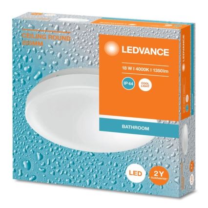 Ledvance - LED loftlampe til badeværelse CEILING ROUND LED/18W/230V 4000K IP44