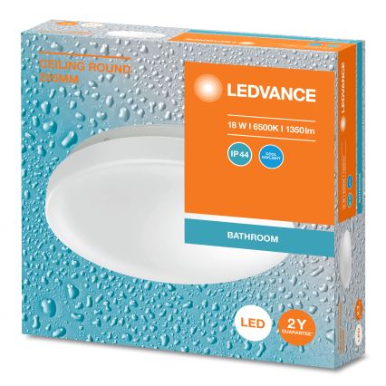 Ledvance - LED loftlampe til badeværelse CEILING ROUND LED/18W/230V 6500K IP44