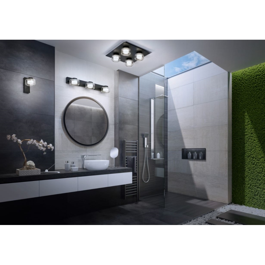 Ledvance - LED loftlampe til badeværelse ORBIS FLAME 4xLED/5,5W/230V 3000/4000K IP44 sort