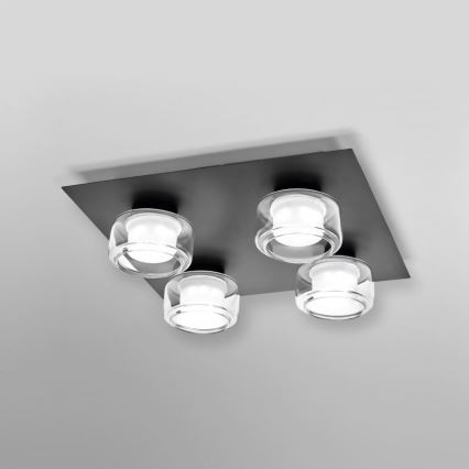 Ledvance - LED loftlampe til badeværelse ORBIS FLAME 4xLED/5,5W/230V 3000/4000K IP44 sort