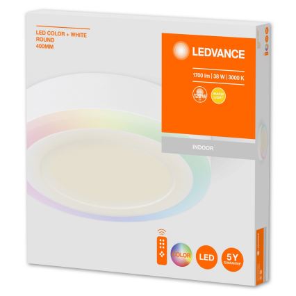 Ledvance - LED loftpanel dæmpbar RGB-farver LED/38W/230V + fjernbetjening