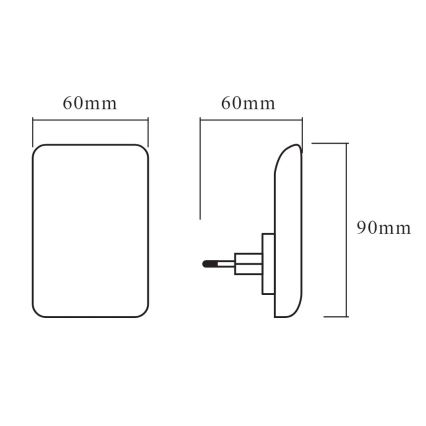 Ledvance - LED natlampe med sensor LUNETTA LED/0,28W/230V 3000K