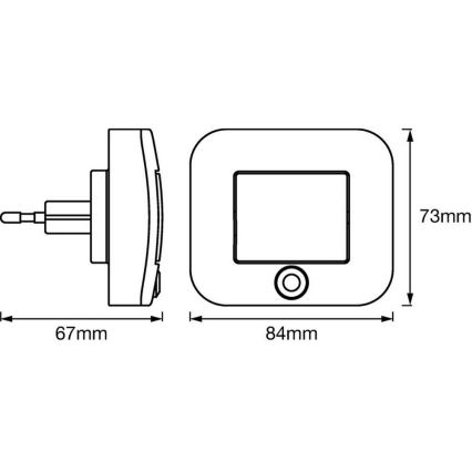 Ledvance - LED natlampe med sensor LUNETTA LED/0,7W/230V 3000K