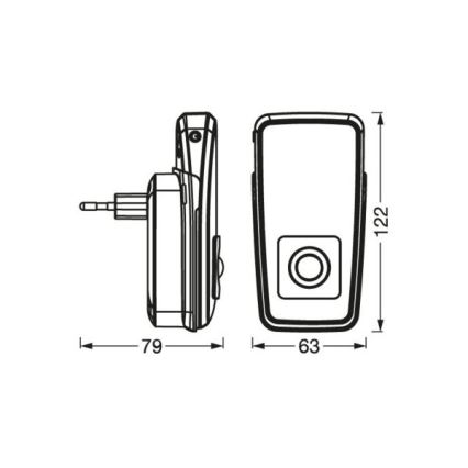 Ledvance - LED natlampe med sensor LUNETTA LED/2W/230V