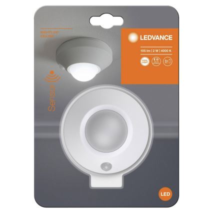 Ledvance - LED natlampe med sensor NIGHTLUX LED/1,7W/3xAA 4000K