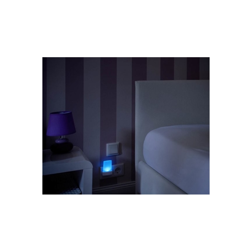 Ledvance - LED natlampe med sensor RGB-farver LUNETTA LED/0,28W/230V