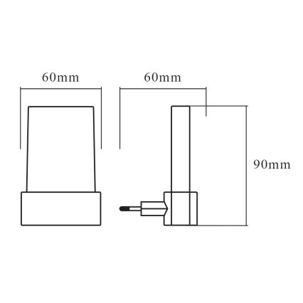 Ledvance - LED natlampe med sensor RGB-farver LUNETTA LED/0,28W/230V