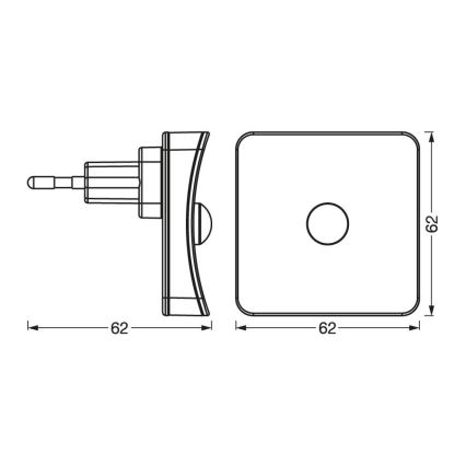 Ledvance - LED natlampe med sensor RGB-farver LUNETTA LED/0,3W/230V til stikkontakt