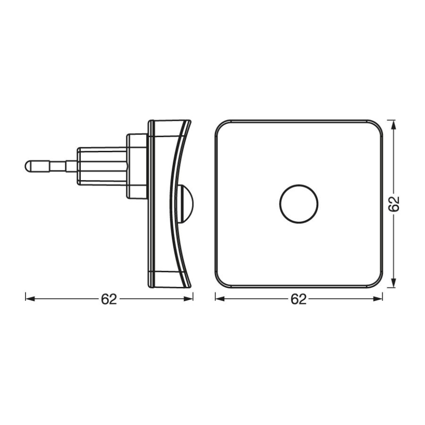 Ledvance - LED natlampe med sensor RGB-farver LUNETTA LED/0,3W/230V til stikkontakt