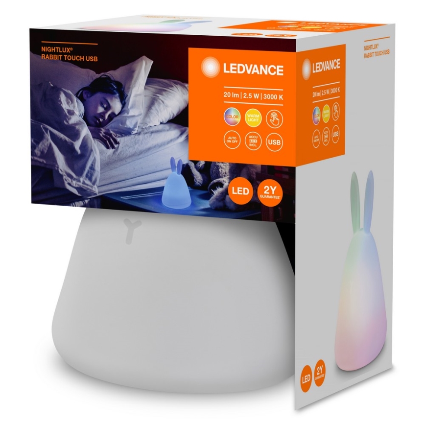 Ledvance - LED natlampe til børn m. touch-funktion TOUCH LED/2,5W/5V 1200 mAh