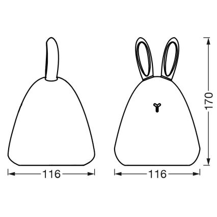 Ledvance - LED natlampe til børn m. touch-funktion TOUCH LED/2,5W/5V 1200 mAh