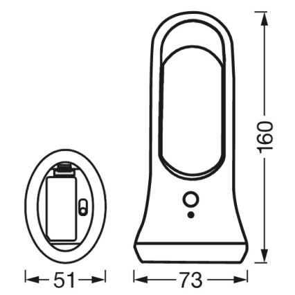 Ledvance - LED navigationslampe med sensor MOBILE LED/0,7W/4xAAA