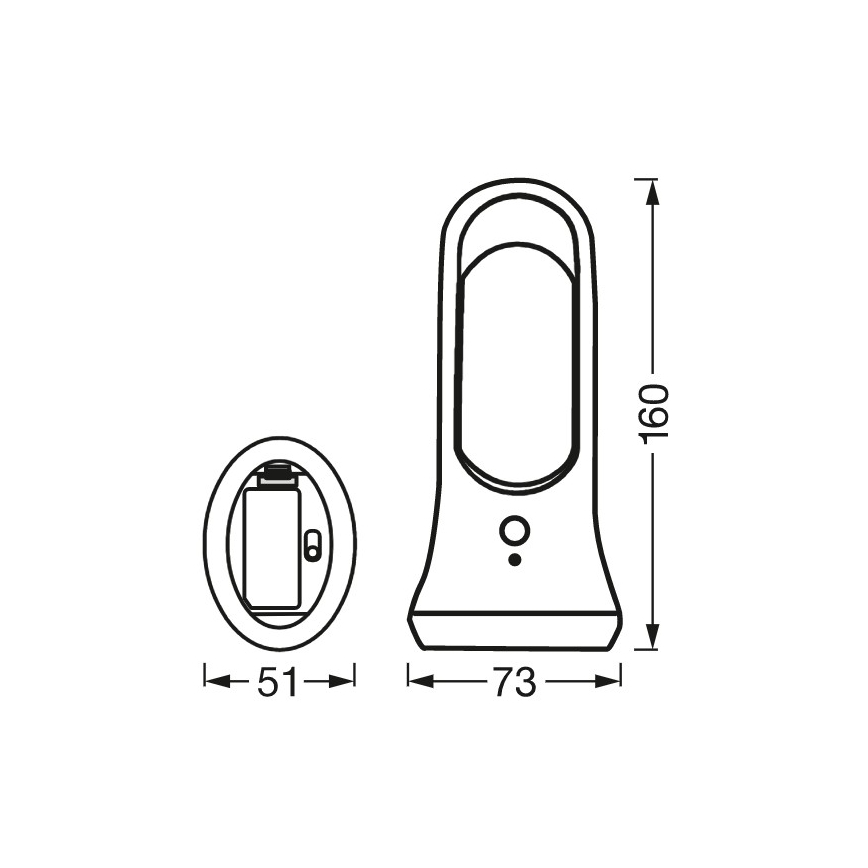 Ledvance - LED navigationslampe med sensor MOBILE LED/0,7W/4xAAA