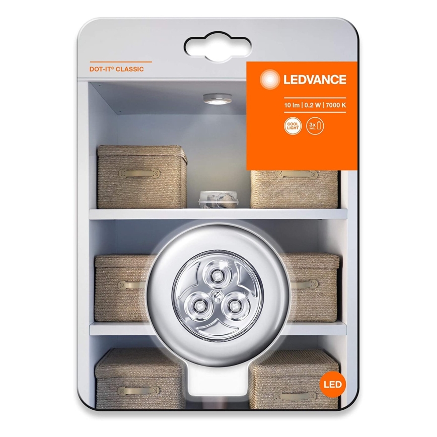 Ledvance - LED Orienteringslampe m. touch-funktion DOT-IT LED/0,2W/3xAAA
