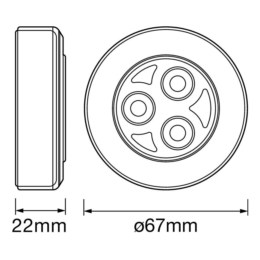 Ledvance - LED Orienteringslampe m. touch-funktion DOT-IT LED/0,2W/3xAAA