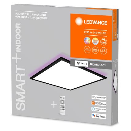 Ledvance - LED panel dæmpbart RGBW-farver overflademonteret SMART+ PLANON LED/40W/230V Wi-Fi + fjernbetjening