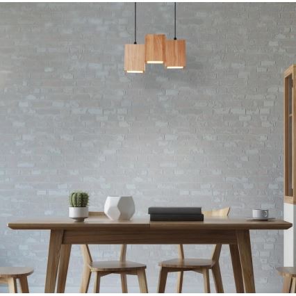 Ledvance - LED pendel dæmpbar DECOR WOOD 3xLED/7W/230V Wi-Fi