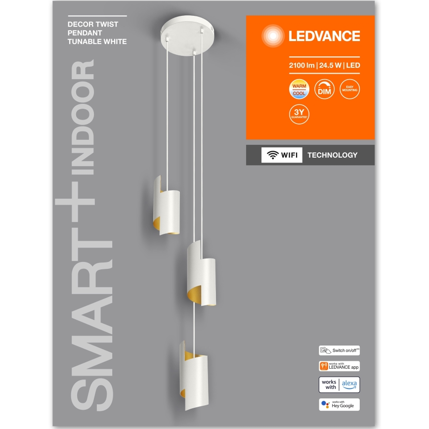 Ledvance - LED pendel dæmpbar SMART+ DECOR 3xLED/8W/230V hvid Wi-Fi