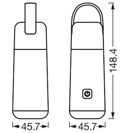 Ledvance - LED powerbank m. lommelygte-funktion MOBILE LED/0,5W/5V 1800 mAh 2xUSB