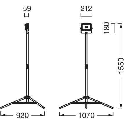 Ledvance - LED projektør dæmpbar med en holder WORKLIGHT TRIPOD LED/20W/3,7V IP54