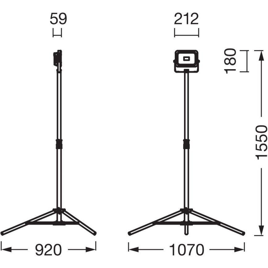Ledvance - LED projektør dæmpbar med en holder WORKLIGHT TRIPOD LED/20W/3,7V IP54