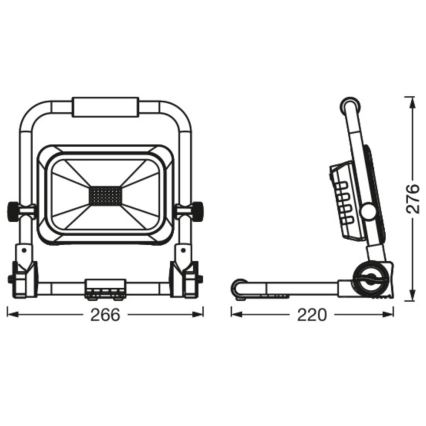 Ledvance - LED Dæmpbar udendørs rechargeable projektør WORKLIGHT BATTERY LED/20W/5V IP54