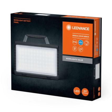 Ledvance - LED Dæmpbar udendørs rechargeable projektør WORKLIGHT BATTERY LED/26W/5V IP54