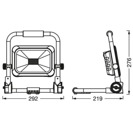 Ledvance - LED Dæmpbar udendørs rechargeable projektør WORKLIGHT BATTERY LED/30W/5V IP54