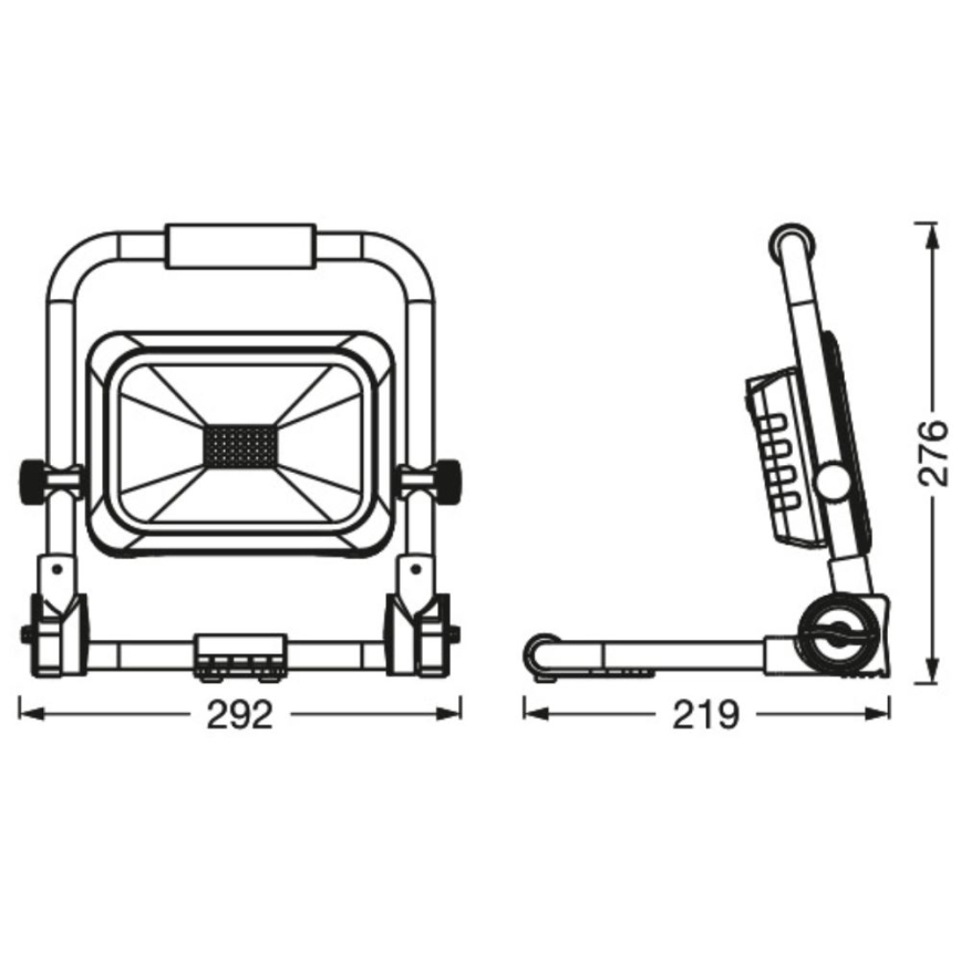 Ledvance - LED Dæmpbar udendørs rechargeable projektør WORKLIGHT BATTERY LED/30W/5V IP54