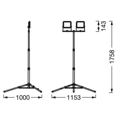 Ledvance - Udendørs LED projektør med en holder WORKLIGHT TRIPOD 2xLED/10W/230V 6500K IP65