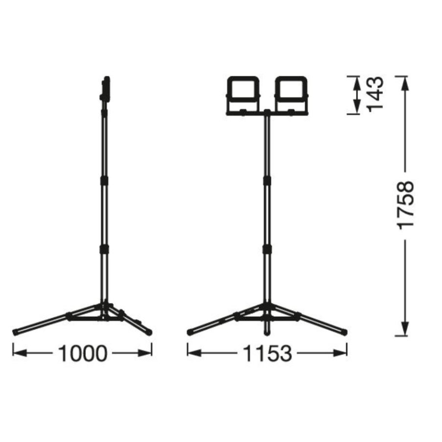 Ledvance - Udendørs LED projektør med en holder WORKLIGHT TRIPOD 2xLED/10W/230V 6500K IP65