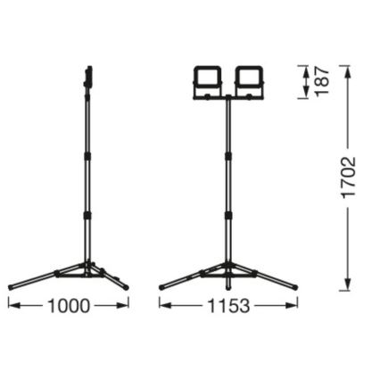 Ledvance - Udendørs LED projektør med en holder WORKLIGHT TRIPOD 2xLED/20W/230V 6500K IP65