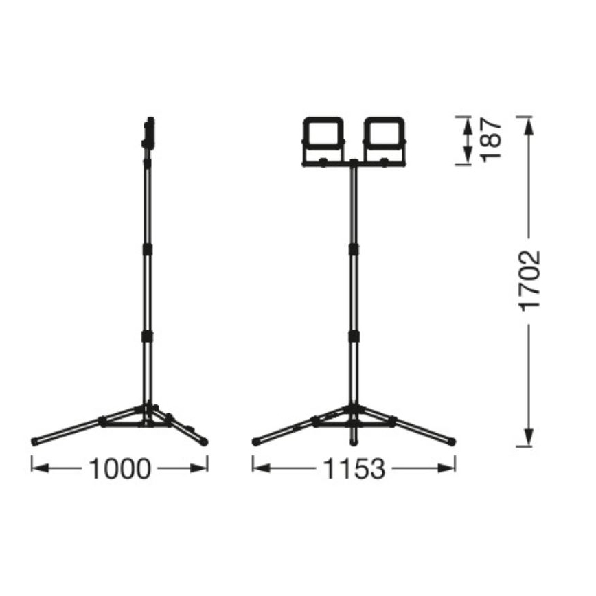 Ledvance - Udendørs LED projektør med en holder WORKLIGHT TRIPOD 2xLED/20W/230V 6500K IP65